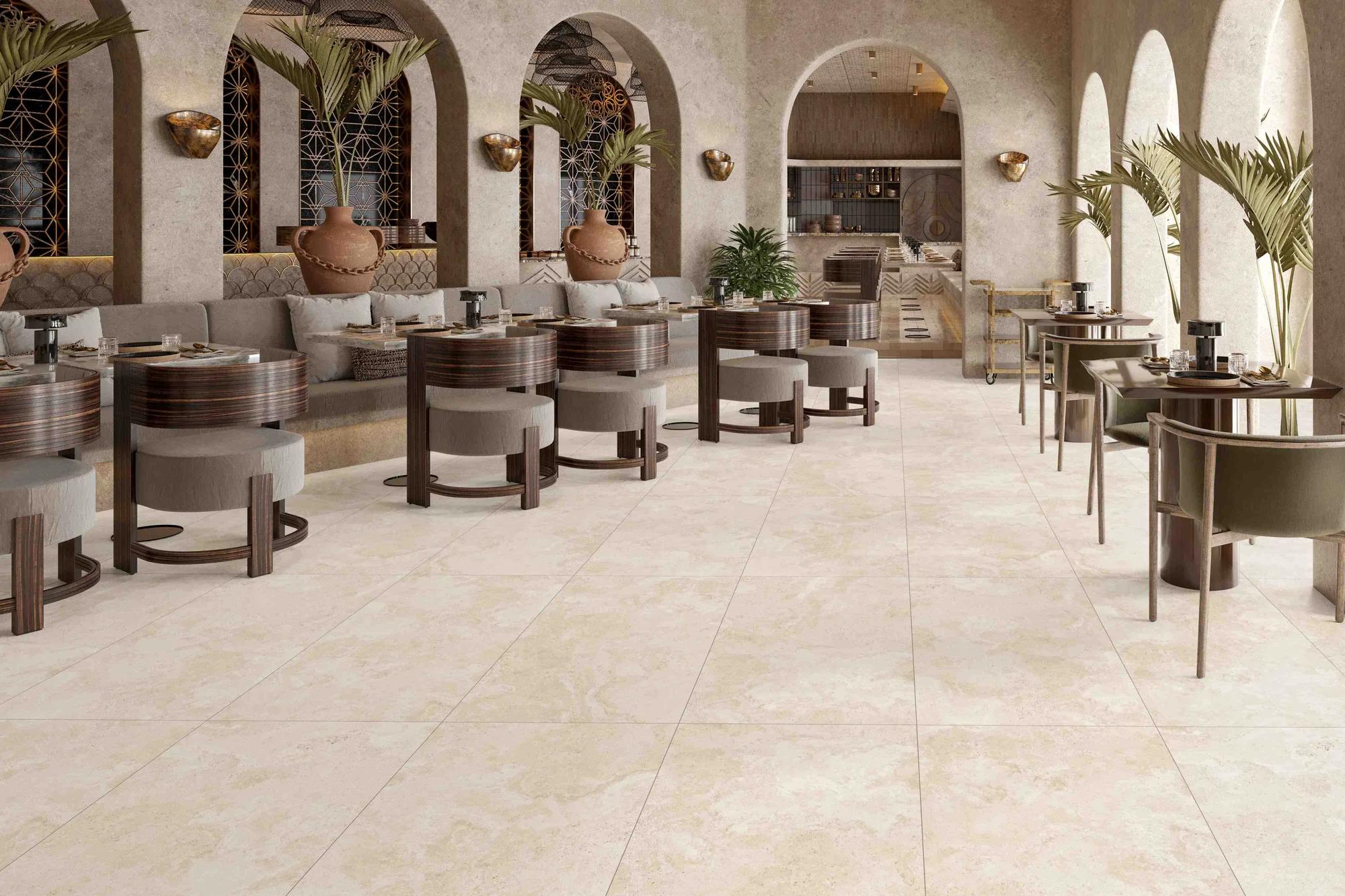 Керамогранит ENNFACE Travertine Cross Beige 600×1200 мм, бежевый травертин с матовой поверхностью — фото 2